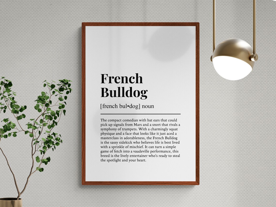 French Bulldog Funny Definition Dog Art Print - Image 3
