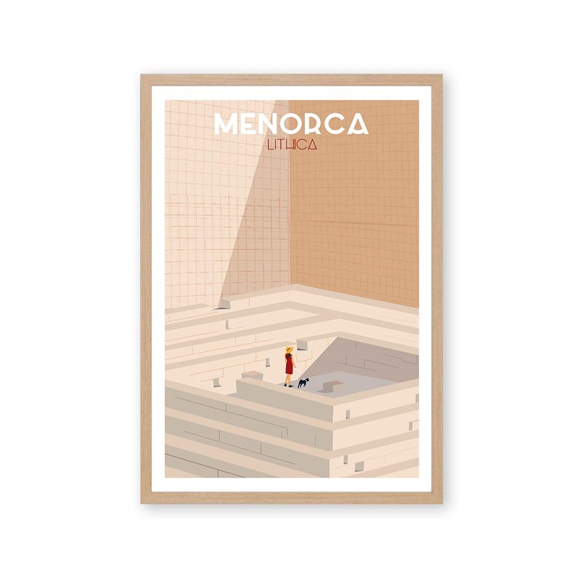 Menorca Lithica Sandstone Quarry Minimalist Art Travel Poster