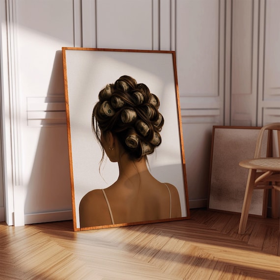 Dollar Bill Hair Curlers Luxury Old Money Fashion Chic Woman Poster
