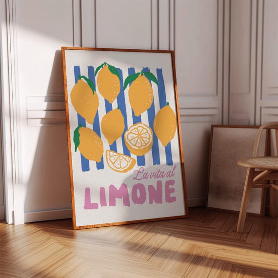 Lemon Wall Art, Yellow Limone Poster