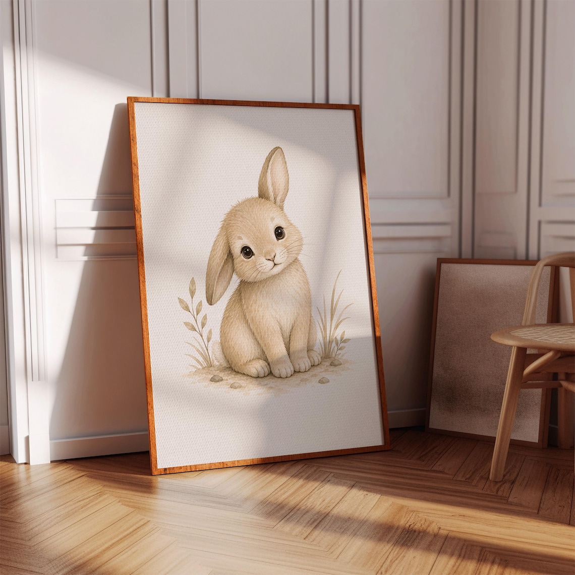 Baby Bunny Nursery Wall Art, Rabbit Room Decor