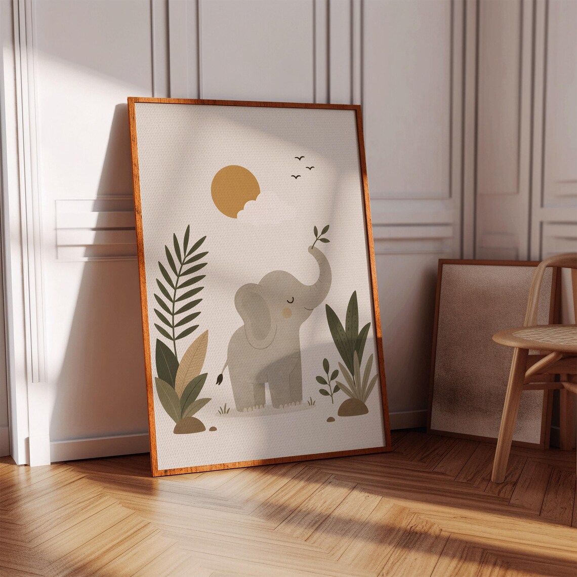 Elephant Nursery Wall Art, Boho Animal Poster