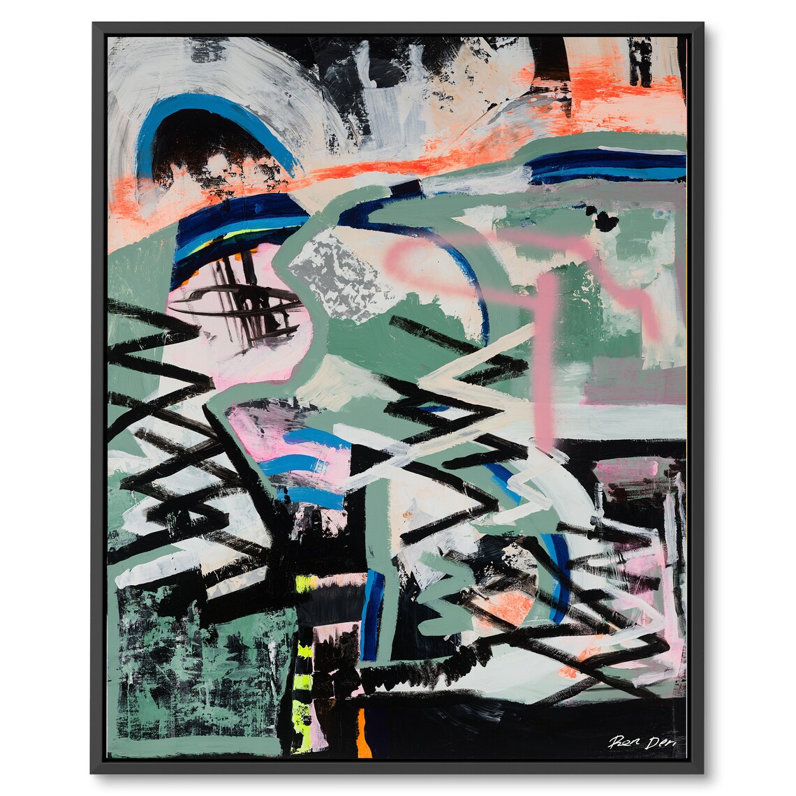 Green Graffiti Abstract Painting, Contemporary Art Print - Image 4