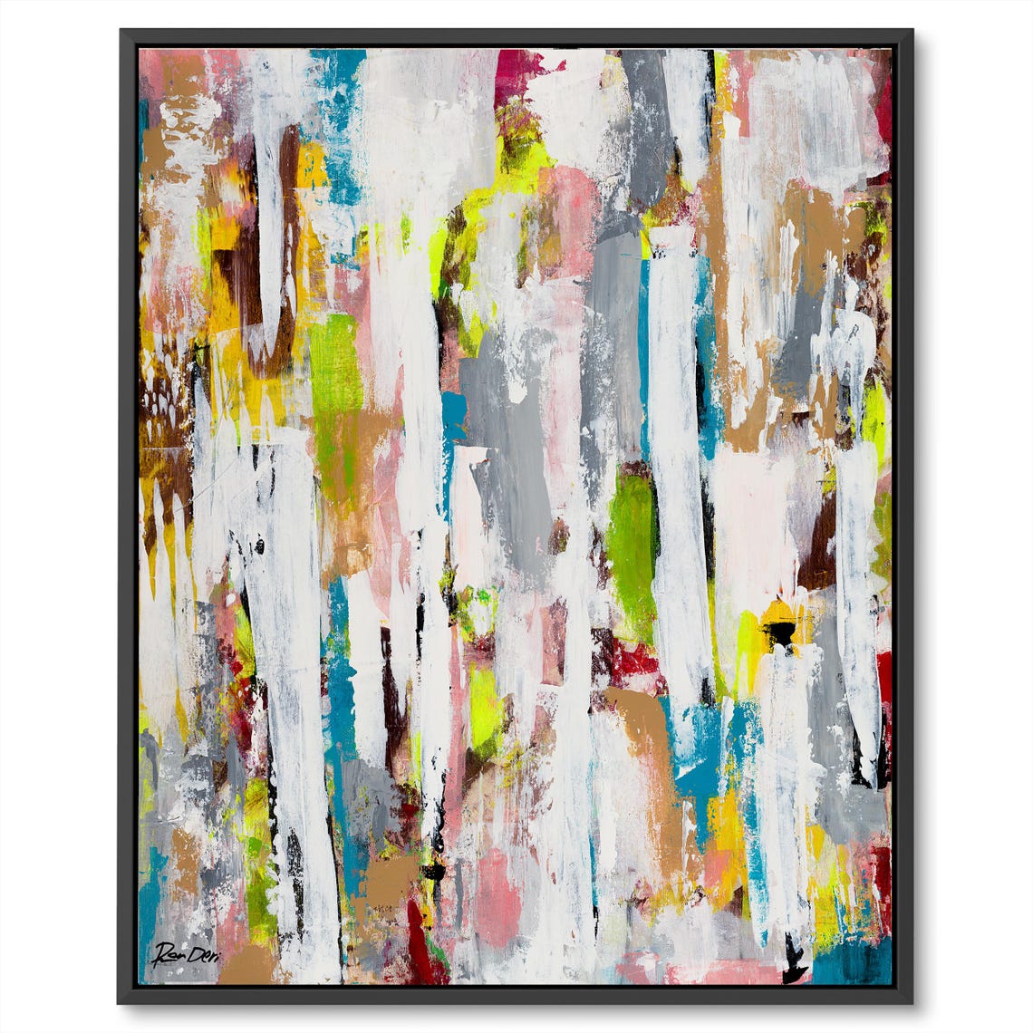 Bold Chaos Abstract Art Print On Colorful Brush Strokes Modern Statement Wall Decor Large Living Room Wall Art Decor Vertical - Image 4