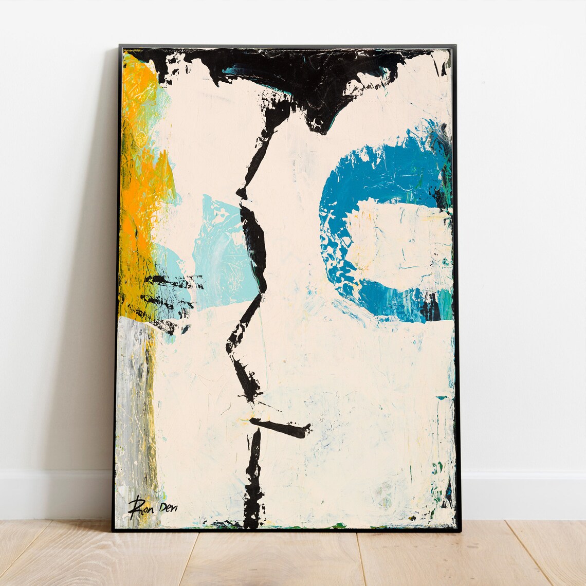 Ron Deri Abstract Face Painting, Modern Art Print - Image 3