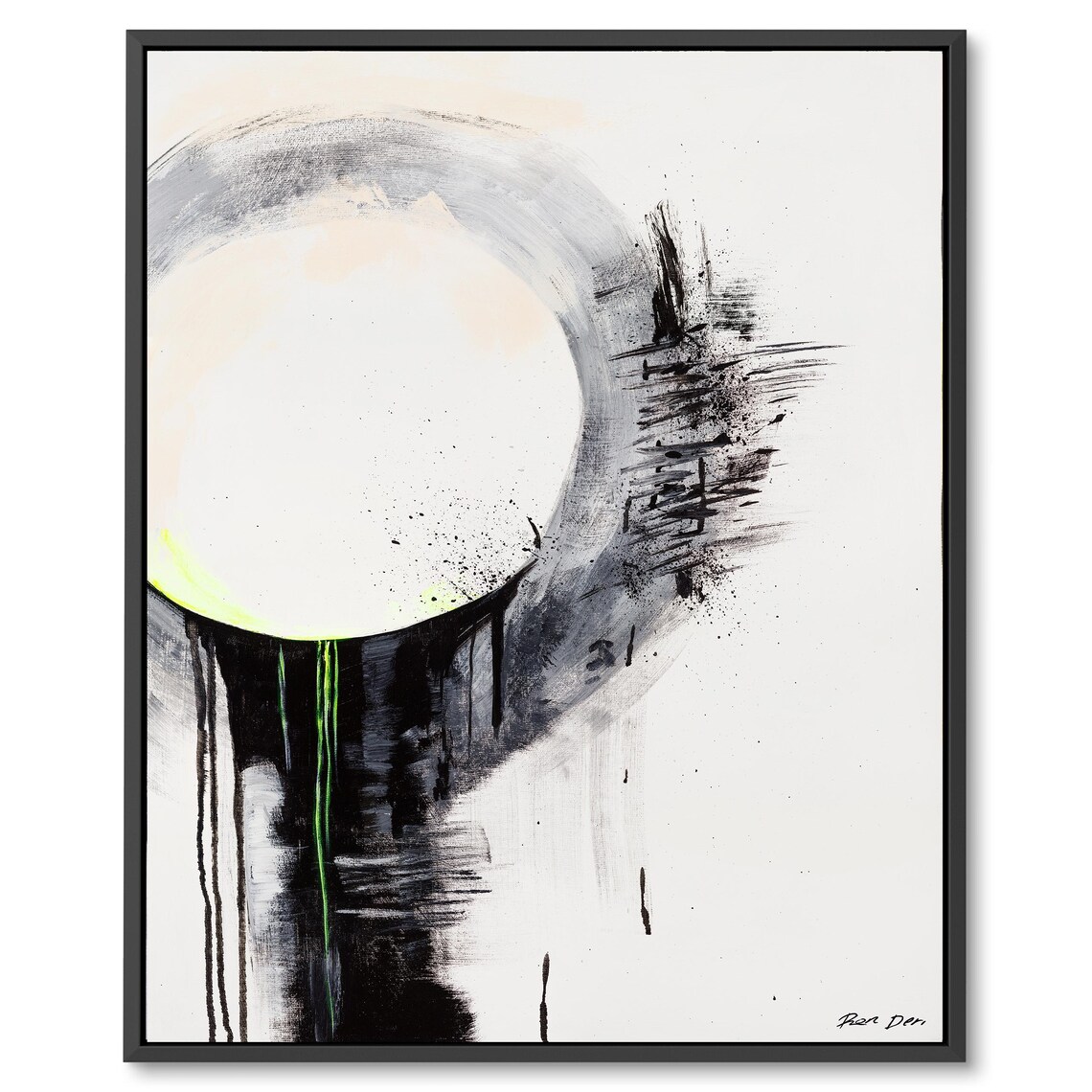 Minimalist Black And White Abstract Art Print Modern Circle Wall Art Textured Contemporary Decor Monochrome Abstract Wall Art - Image 4