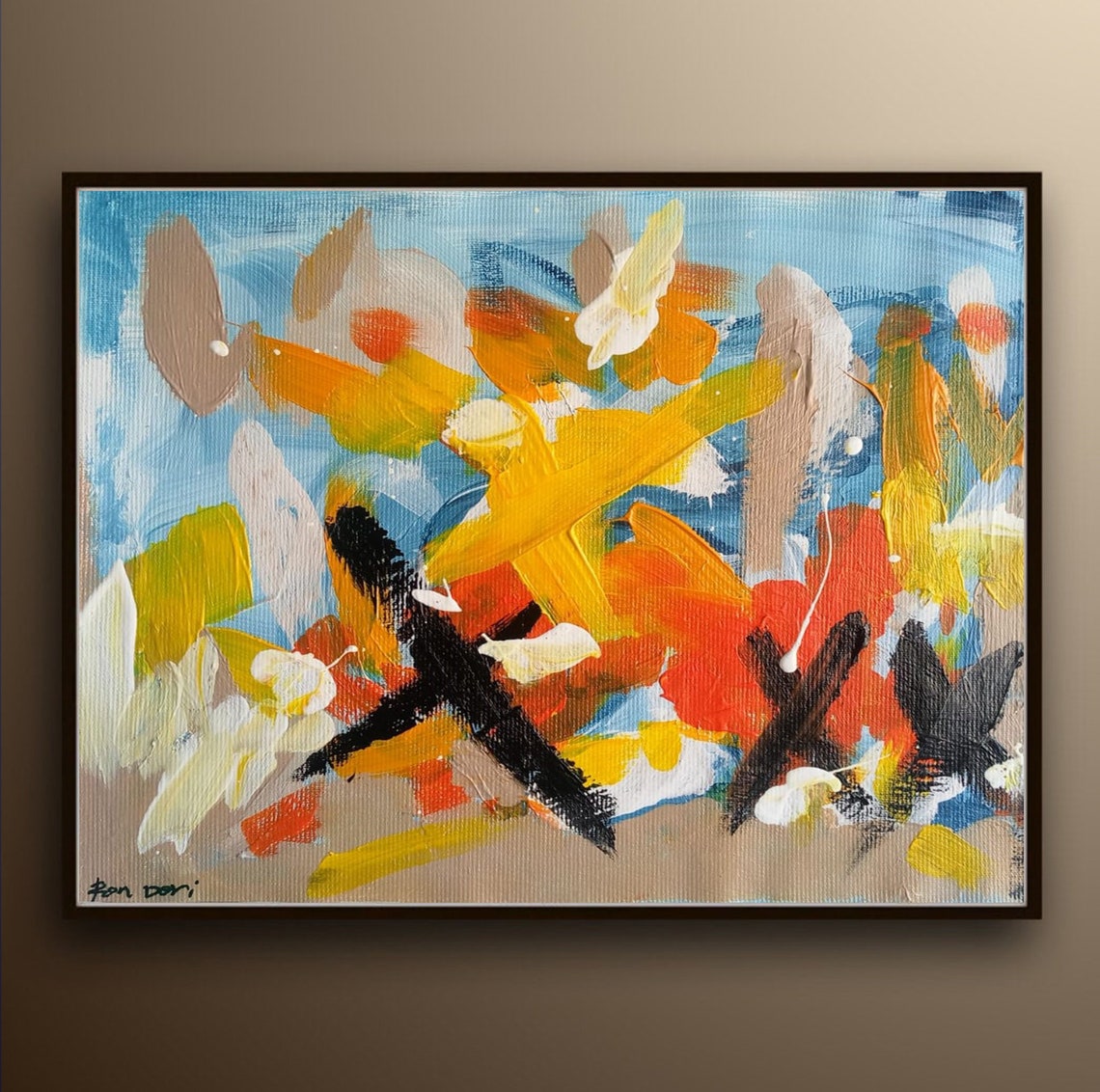 Vibrant Yellow And Orange Abstract Energy Painting By Ron Deri Poster