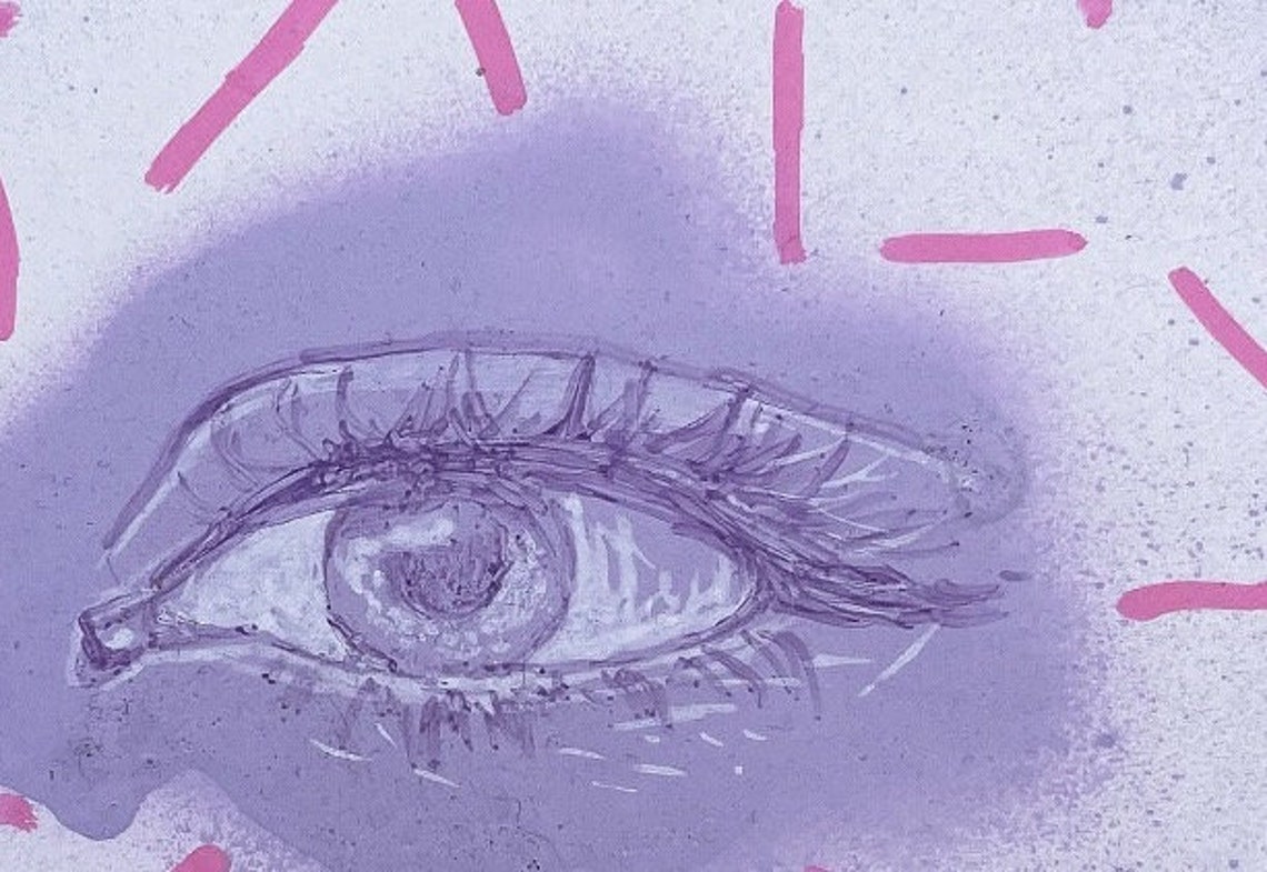 Mystical Lavender Dripping Eye with Pink Dashes Framed Art Poster - Image 3