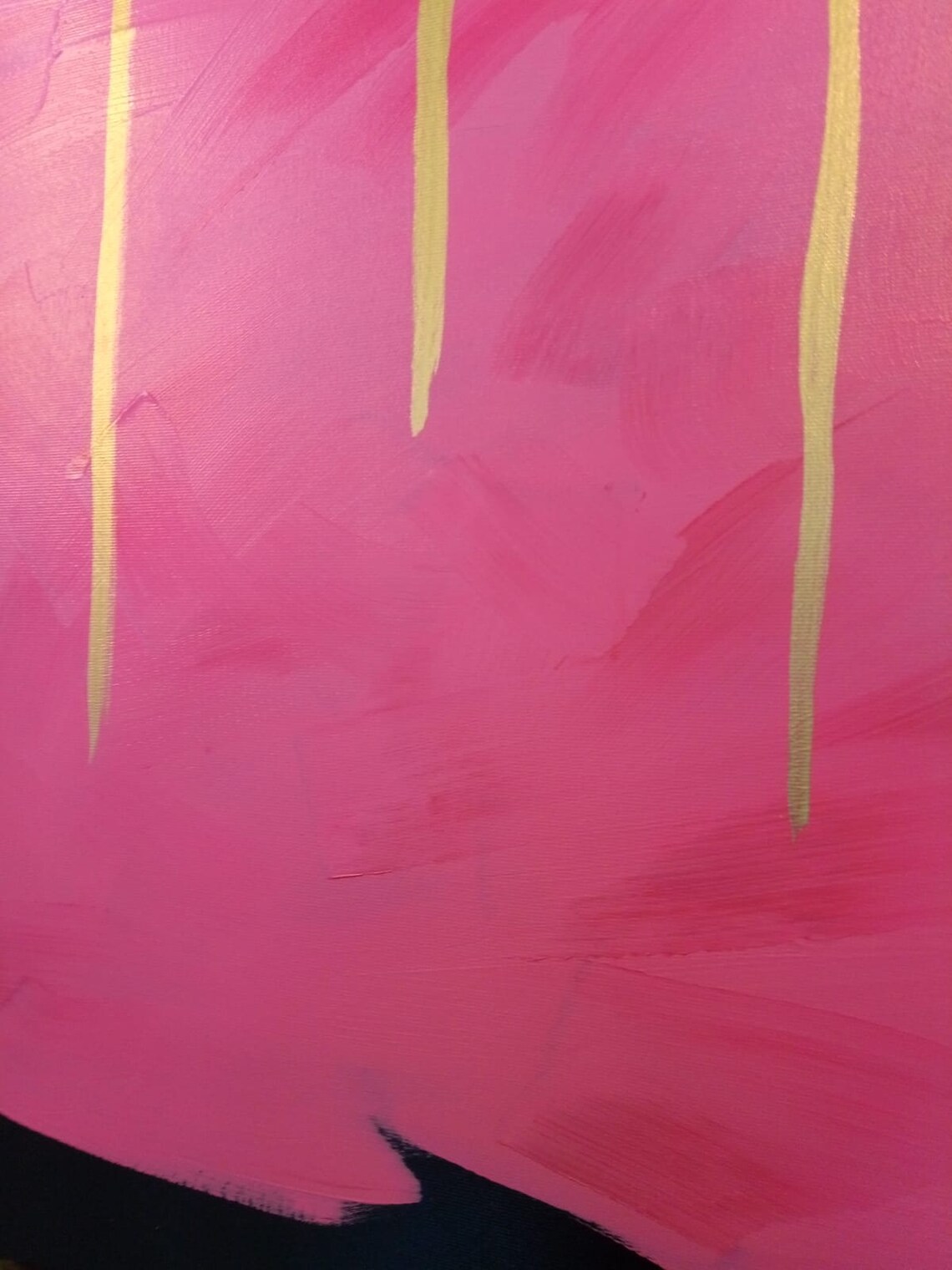 Golden Curtain Hot Pink Gold Drip Luxury Abstract Art Poster - Image 2