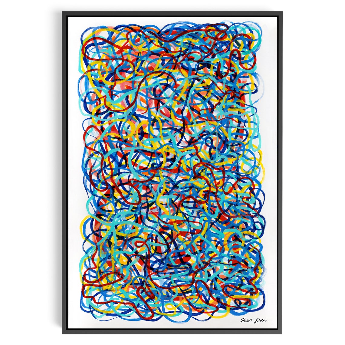 Tangled Colorful Looping Lines Lively Scribble Abstract Art Poster - Image 5