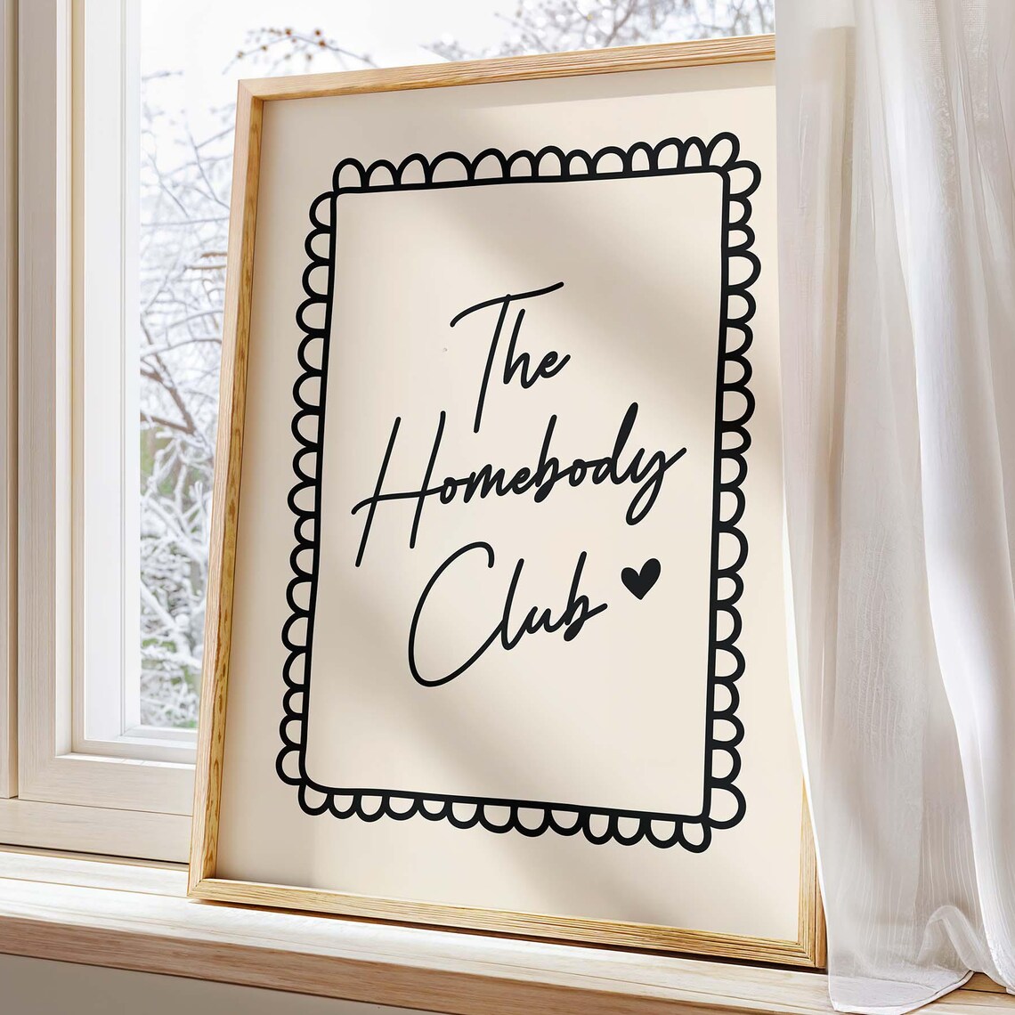 The Homebody Club Quote Art, Neutral Minimalist Poster