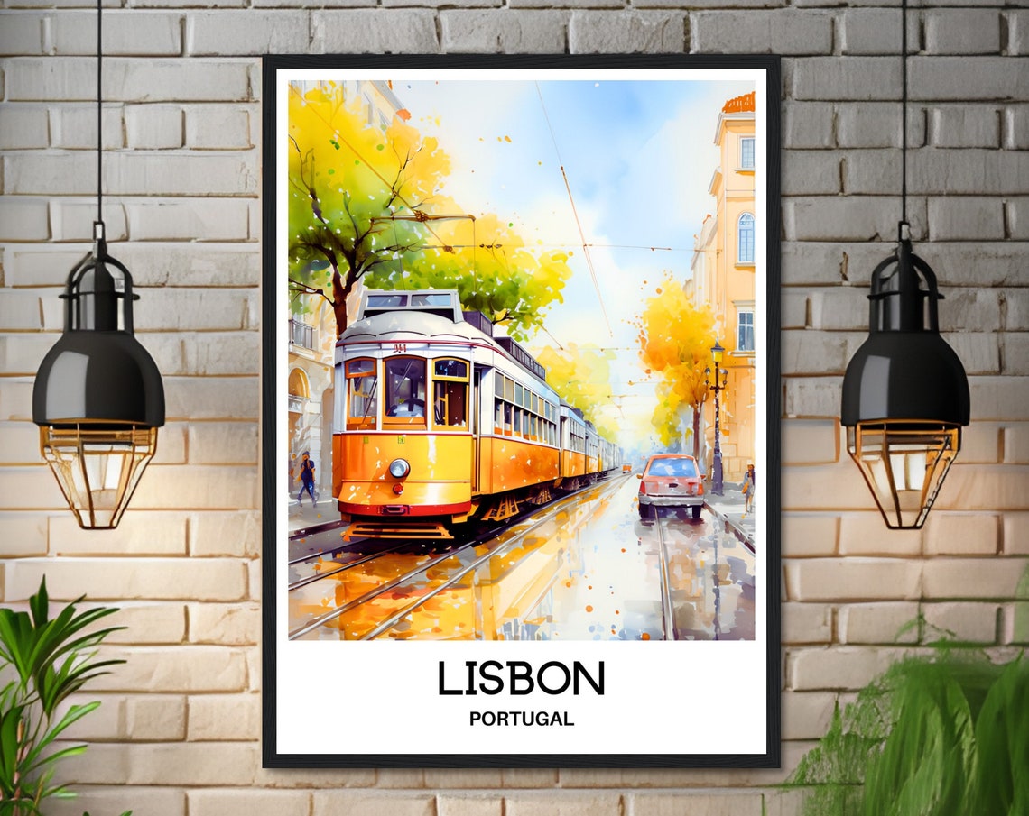 Lisbon Watercolor Print Lisbon Travel Poster Portuguese Art Print Portugal Lover Gift Lisbon City Watercolour Painting Illustration - Image 3