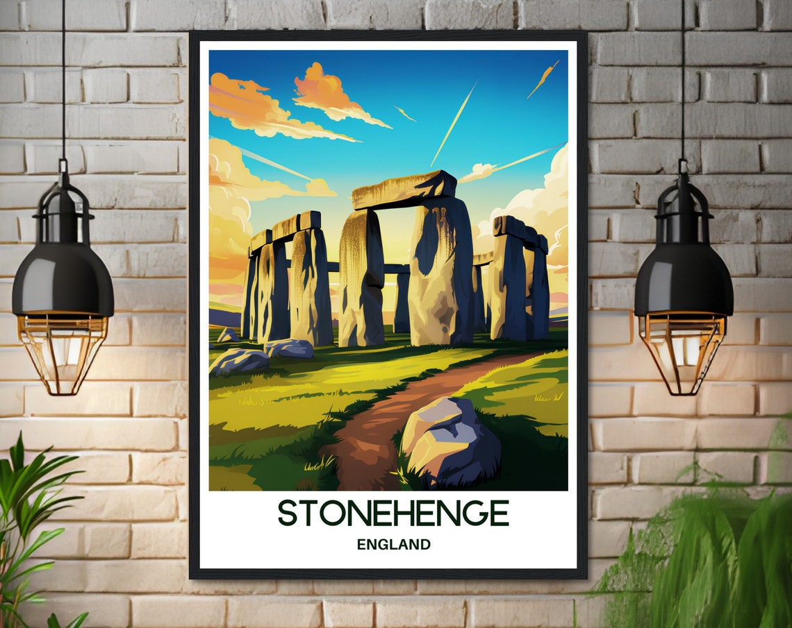 Stonehenge England Ancient Stone Circle at Sunset Travel Poster - Image 3