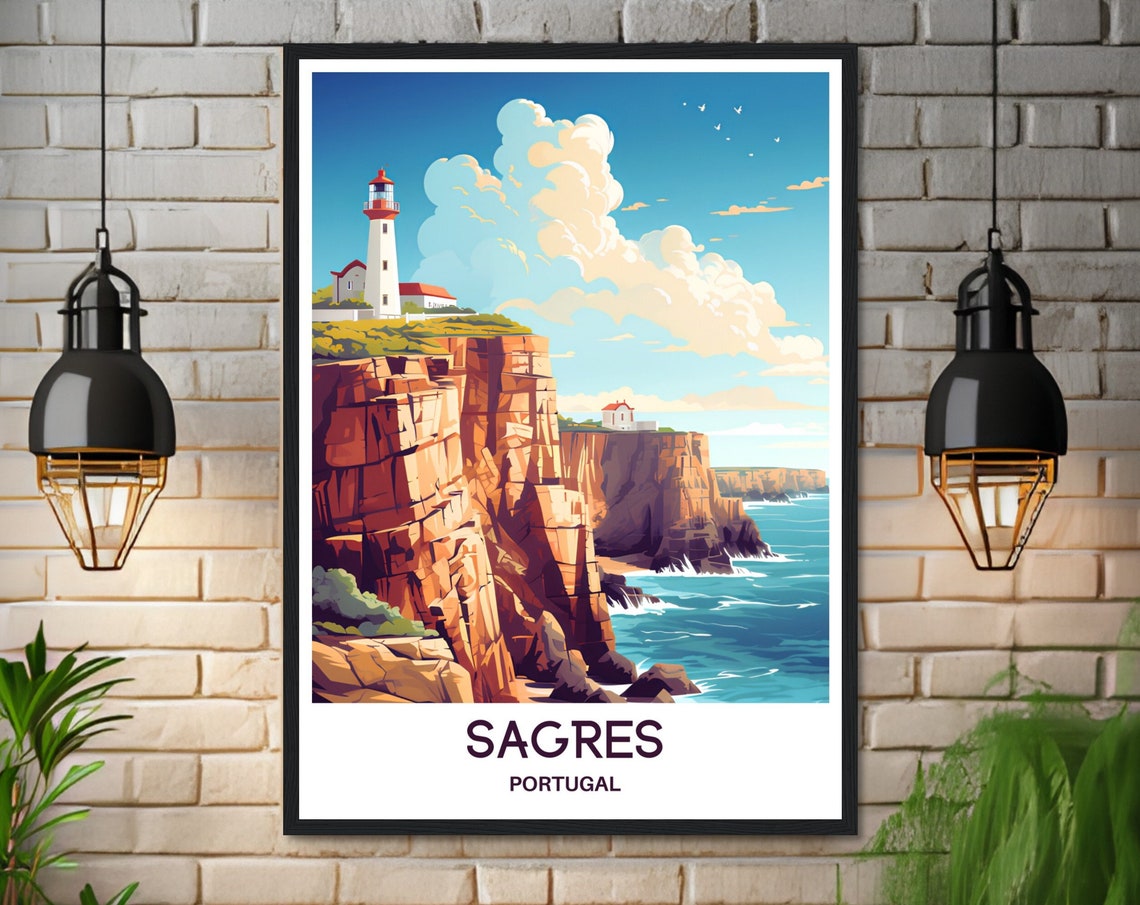 Sagres Travel Print Sagres Travel Poster Sagres Print Algarve Sagres Print Algarve Travel Gift Sagres Lover Gift Algarve Art Gift - Image 3