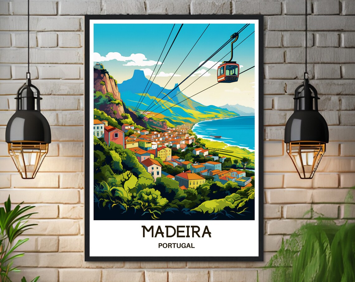 Madeira Travel Poster, Portuguese Home Office Decor - Image 3
