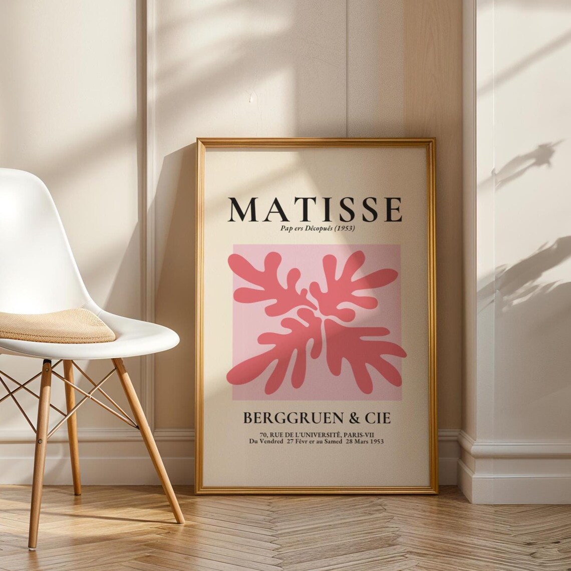 Matisse Papiers Decoupes 1953 Pink Leaf French Exhibition Poster
