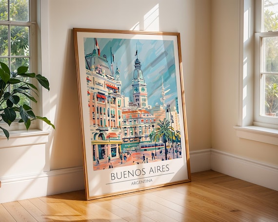 Buenos Aires Argentina Historic Clock Tower Palm Square Poster