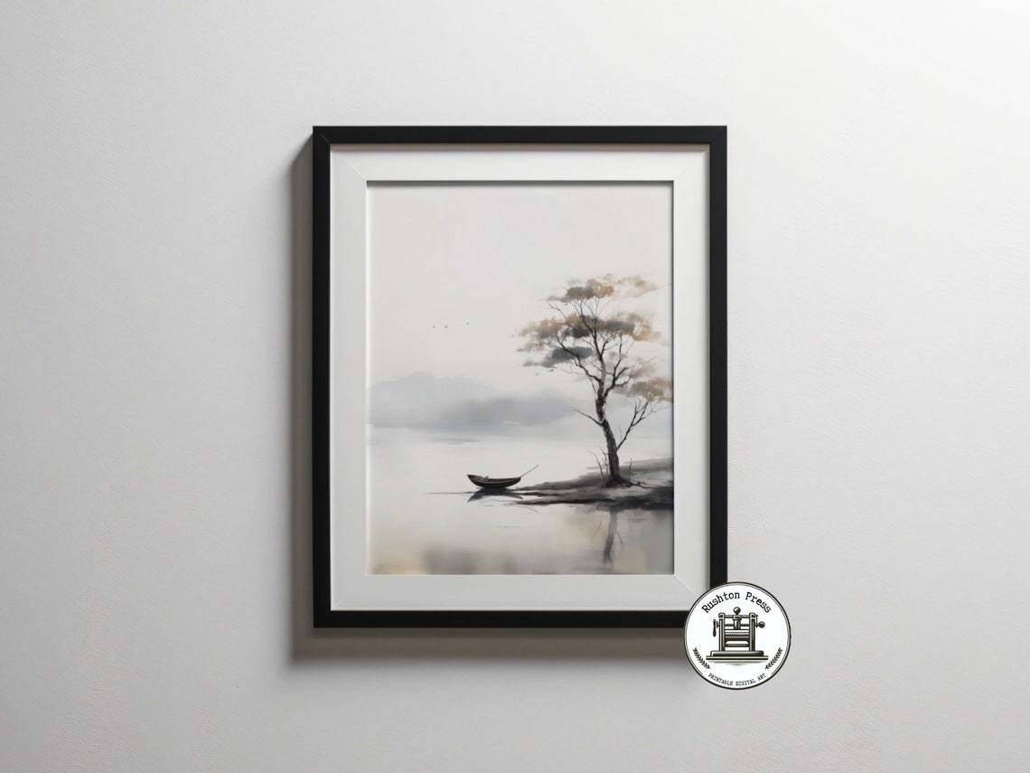 Wabi Sabi Boat Print Japandi Zen Wall Art