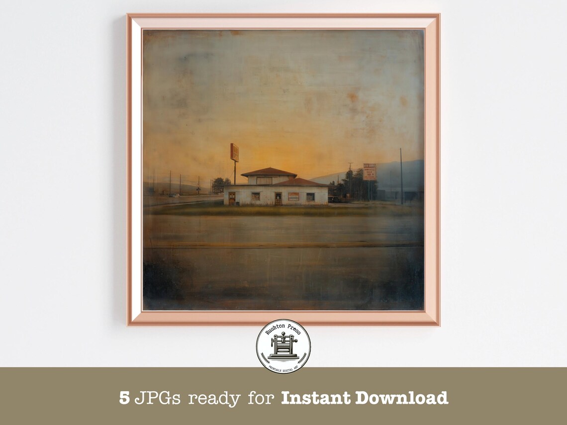 Vintage Motel Poster Print, Moody Americana