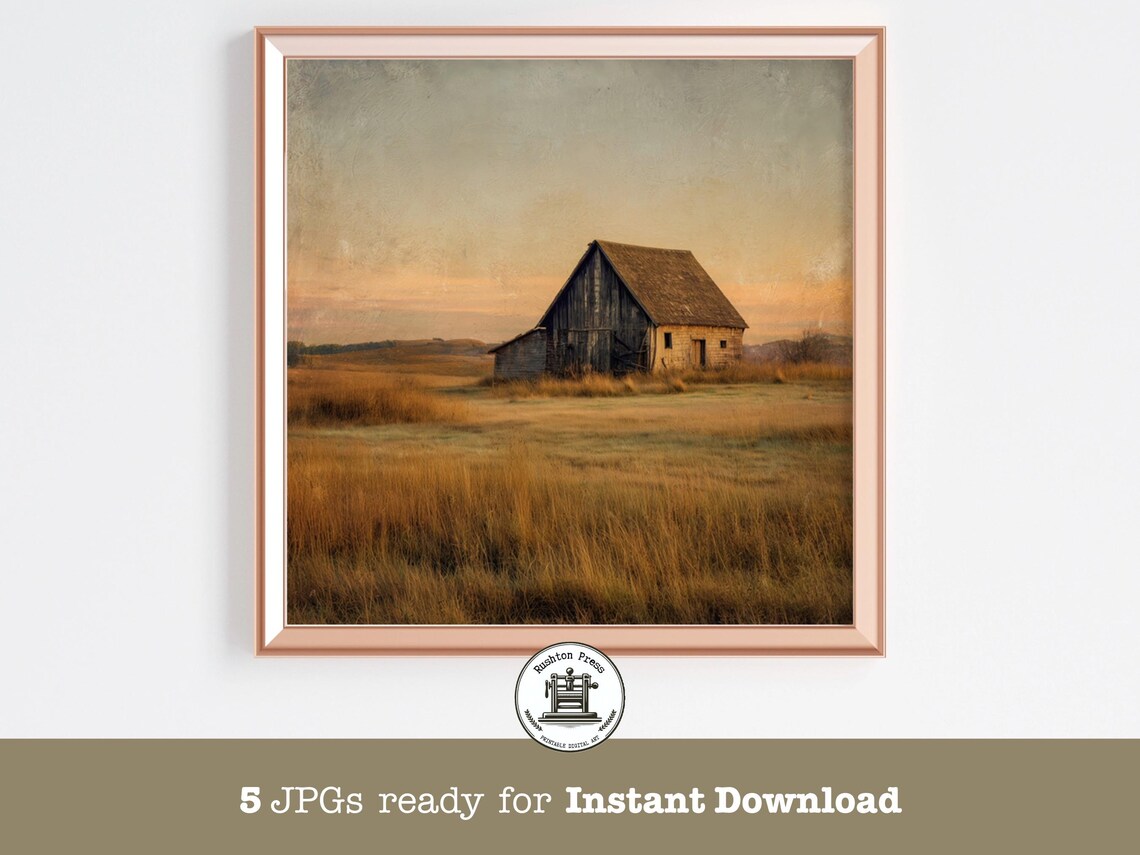 Americana Barn Vintage Rustic Heartland Landscape Art Print