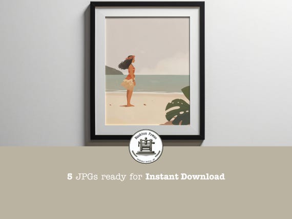 Moana 2 Watercolor Art Print Kids Nursery Decor
