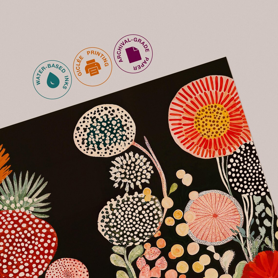 Yayoi Kusama-Inspired Abstract Wall Art Print - Image 3