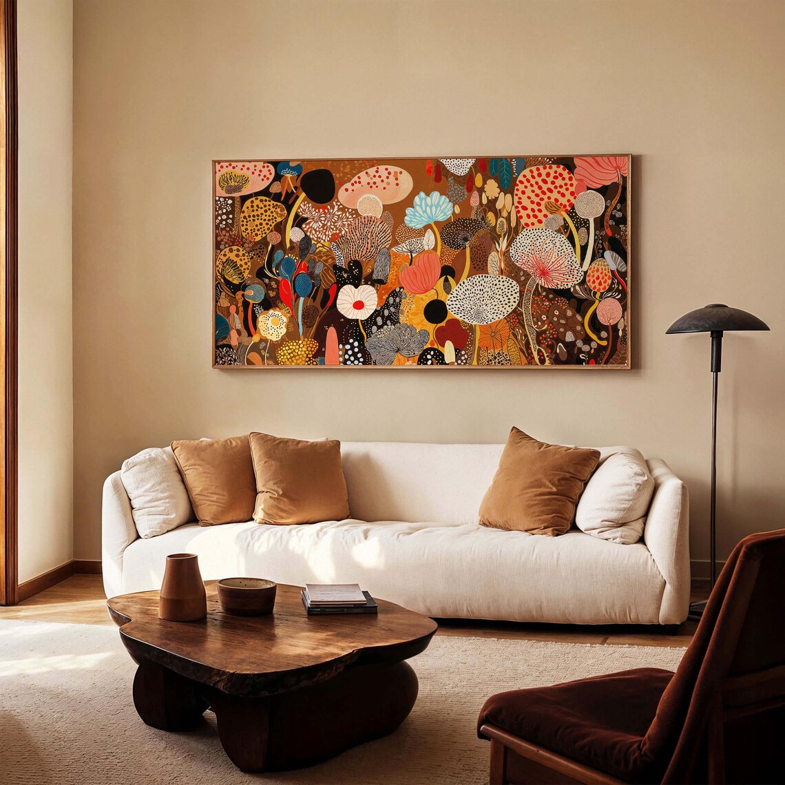 Yayoi Kusama-Inspired Floral Wall Art, Japandi Decor - Image 3