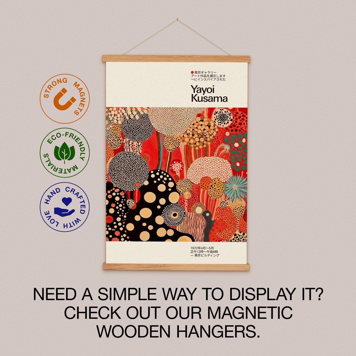 Yayoi Kusama-Inspired Japandi Abstract Poster - Image 2
