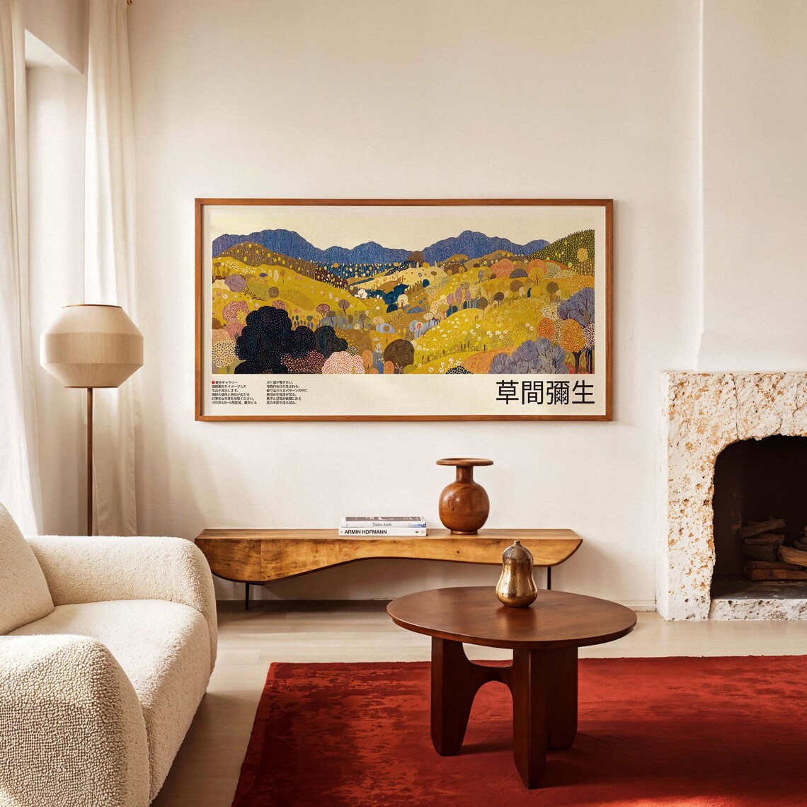 Kusama Inspired Panoramic Golden Hills Exhibition Style Art Poster - Image 3