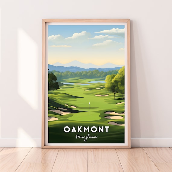Oakmont Golf Course Travel Poster, Country Club Print