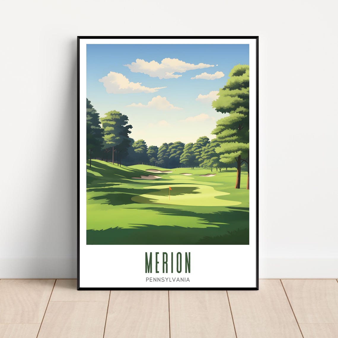 Merion Pennsylvania Golf Course Fairway Sunset Golf Art Poster