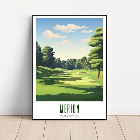 Merion Poster Merion Print Merion Golf Club Merion Wall Art Merion Golf Course Golf Gift Idea Home Office Games Room