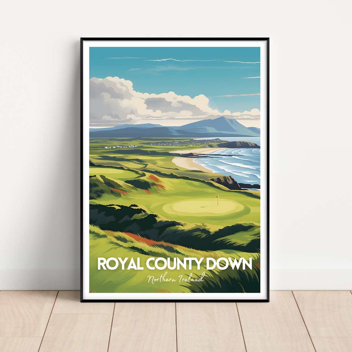 Royal County Down Travel Poster, Northern Ireland Golf