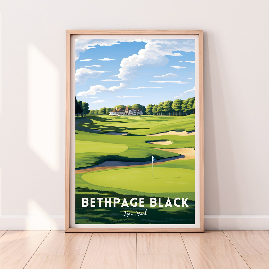 Bethpage Black Golf Course Travel Poster, Golf Print