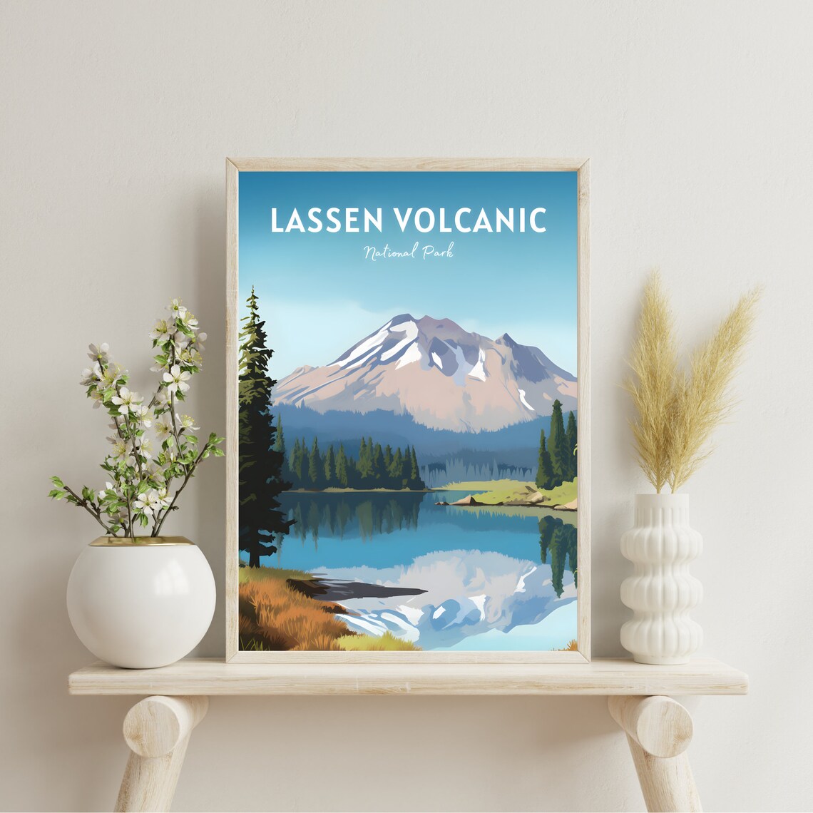 Lassen Volcanic National Park California Retro Travel Poster - Image 2