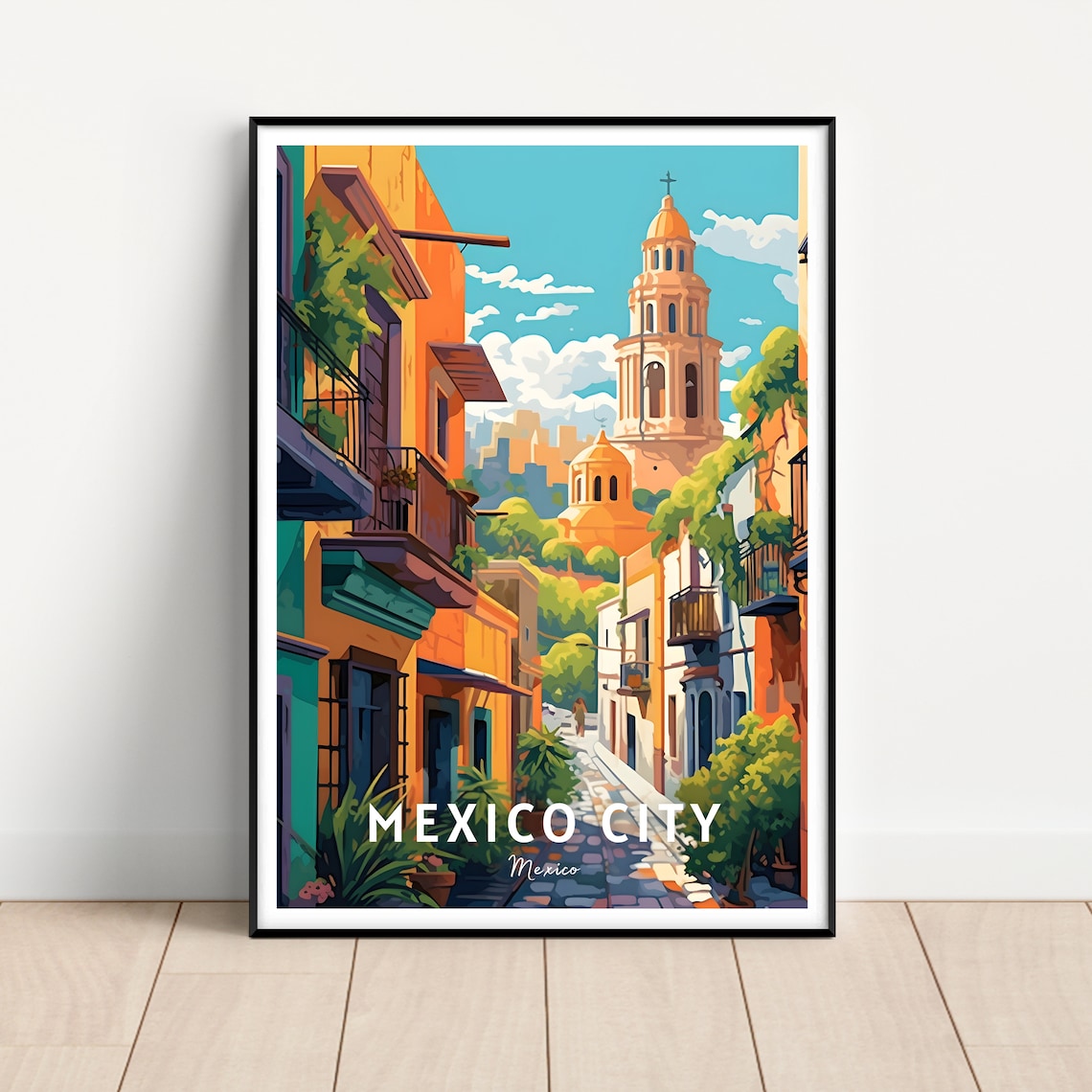 Mexico City Travel Poster, City Print