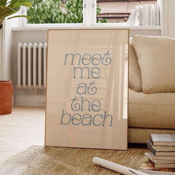 Meet Me At The Beach Coastal Wall Art Print