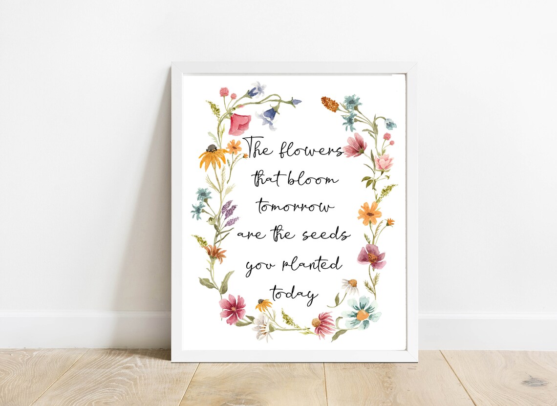 The Flowers That Bloom Tomorrow Quote Art Print, Wildflower - Image 2
