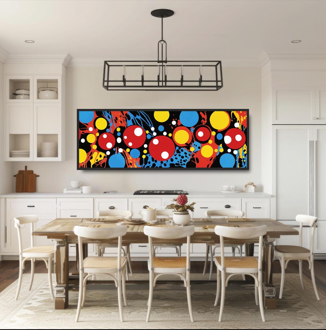 Bold Primary Colors Abstract Circle Art Modern Splatter Wall Print - Image 3