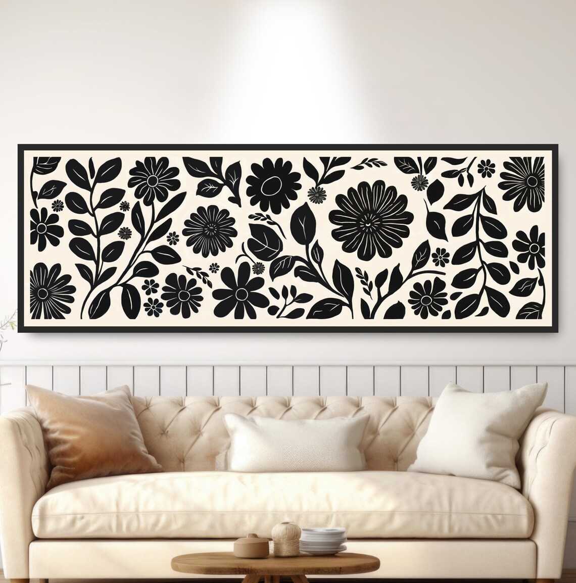 Black And White Abstract Botanical Art Print