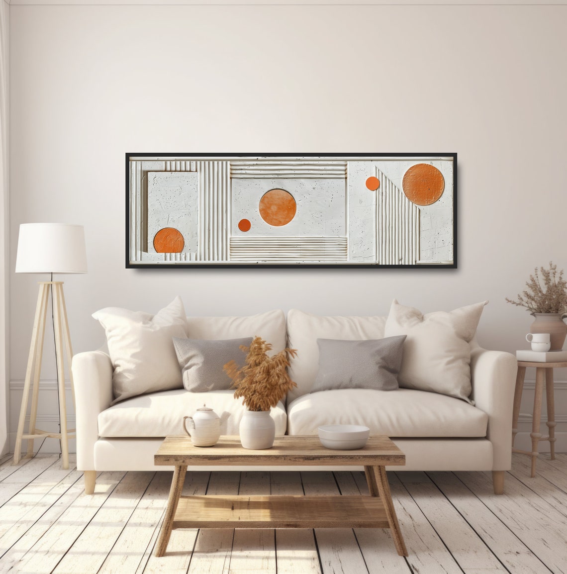 Abstract Geometric Sunrise Phases Minimalist Boho Print Bold Graphic Poster Mid Century Home Decor Simple White Orange Wall Art - Image 5