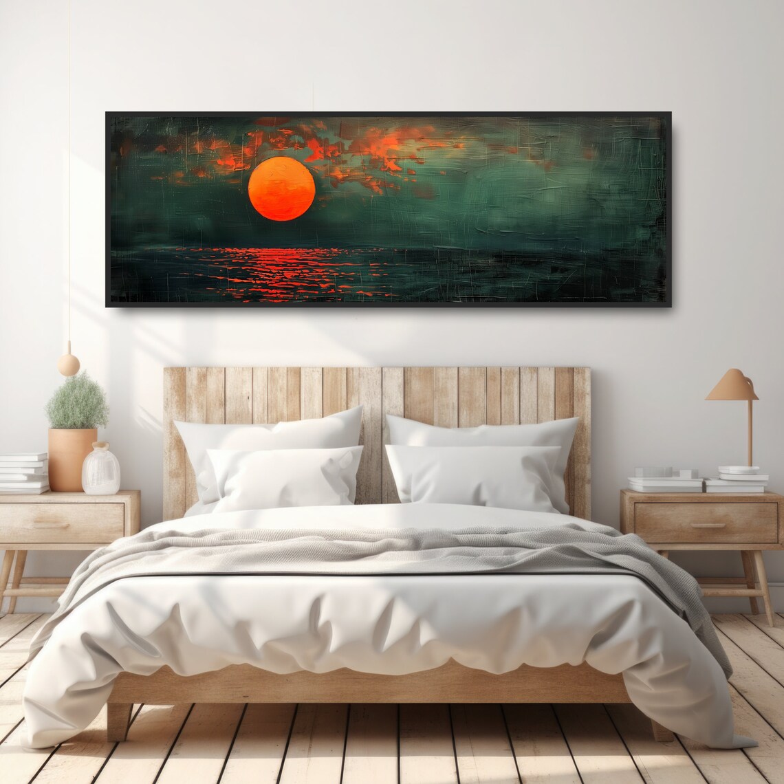 Vintage Sunset Over Ocean, Boho Sea Landscape - Image 4