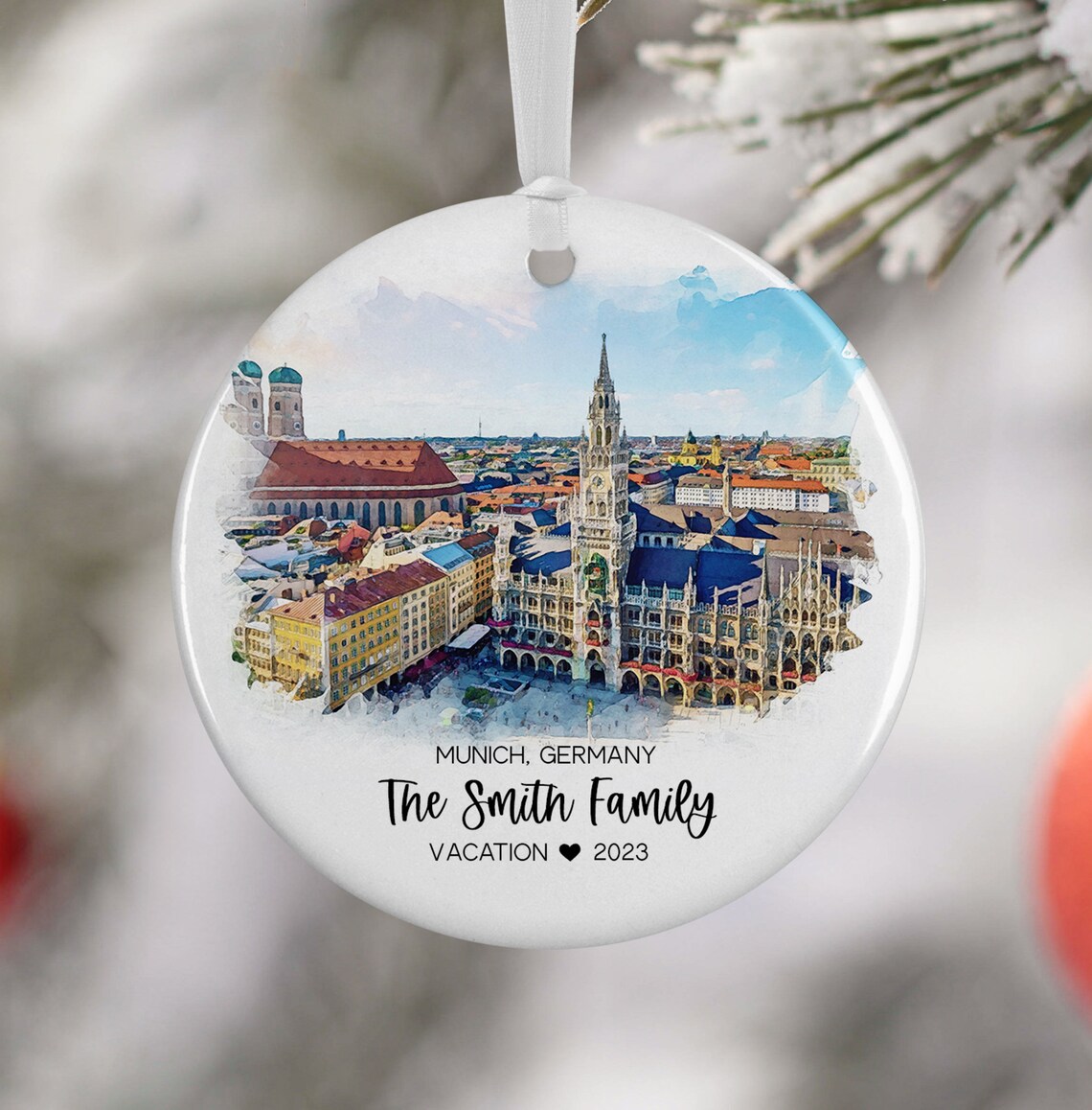 Custom Munich Germany Watercolor Travel Poster