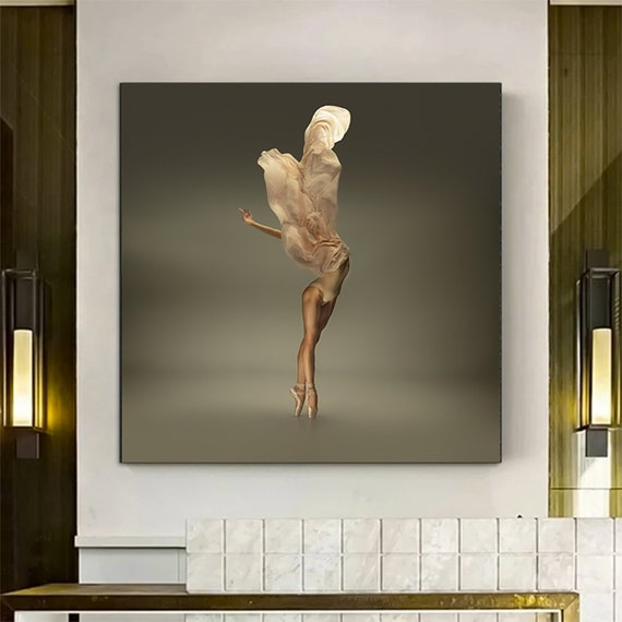 Dancing Ballerina Wall Art Canvas Woman Figurative Dancer Print Classical Ballet Modern Dance