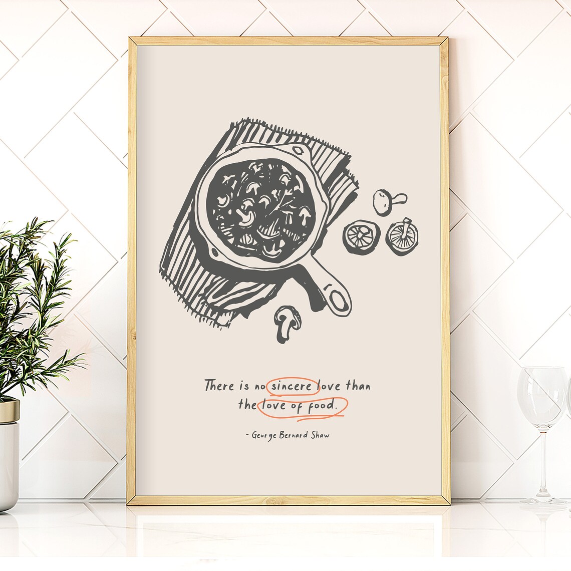 Mushroom Omelet, Modern Style Food Poster