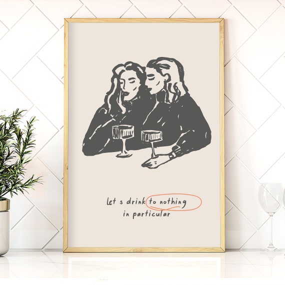 Friends Cocktail Vintage Kitchen Wall Art Print