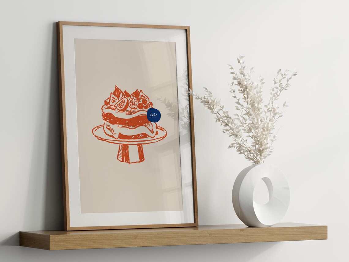 Bakery Cake Dessert Art Print, Kitchen Wall Decor - Image 3