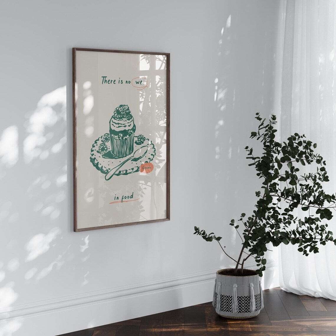 Cupcake Sketch, Modern Style Kitchen Decor - Image 2