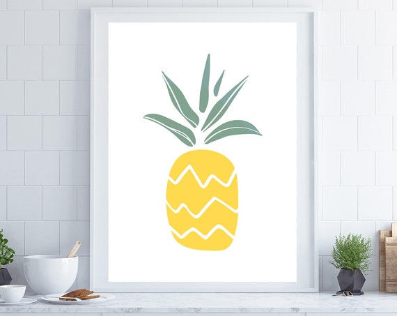 Retro Kitchen Wall Art Kitchen Wall Art Pineapple Print Fruit Poster Kitchen Poster Kitchen Sign Housewarming Gift Kitchen Art Print