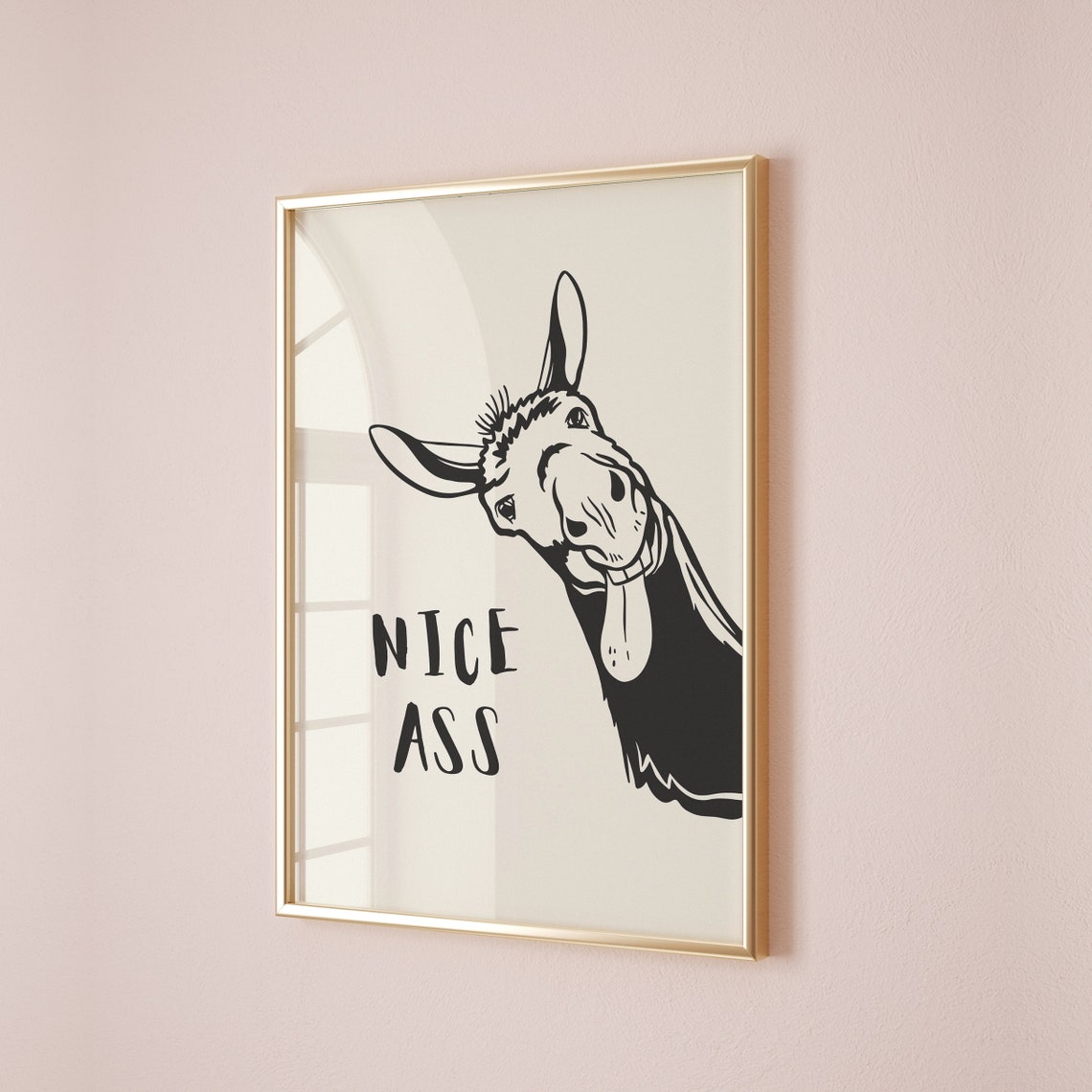 Cheeky Black Donkey Nice Ass Cream Background Bathroom Humor Poster - Image 2